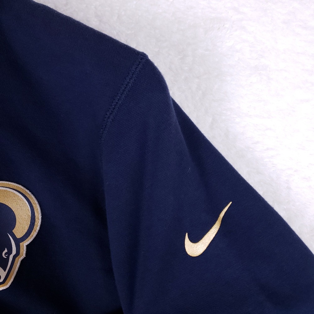 Nike Rams Full Zip Hoodie Mens XL NFL Team Apparel Navy Blue Fleece Swoosh - Picture 3 of 8